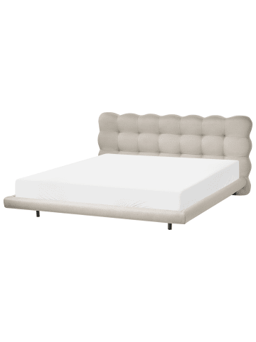 Beliani 2-tlg Doppelbett SOULISSE in Beige/Schwarz