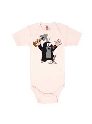 Logoshirt Babybody mit Print Der kleine Maulwurf in hellrosa