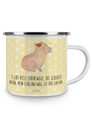 Mr. & Mrs. Panda Kaffeetasse Capybara Blume mit Spruch in Gelb Pastell