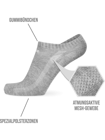 Circle Five 6 Paar Sneaker-Socken inkl. Silikongrip in Grau