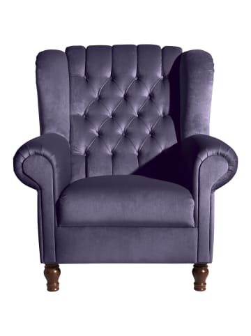 others OHRENBACKENSESSEL Katreen Bezug Samtvelours Buche nussbaum dunkel / purple