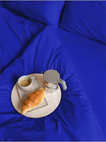 Erlich Textil  Cotton Select Spannbettlaken aus Bio-Baumwolle - Fadendichte 200 in knallblau