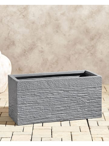 Beliani Outdoor Blumentopf MYRA in Grau - (W) 50 x (H) 24 x (L) 23 cm