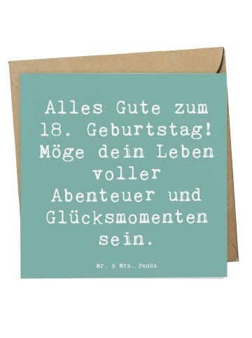 Mr. & Mrs. Panda Deluxe Karte Spruch 18. Geburtstag mit Spruch in Meeresbrise