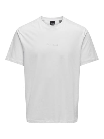 Only&Sons Basic Rundhals T-Shirt Gummidruck Normal geschnitten in Weiß