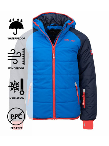 Trollkids Winterjacke "Hafjell XT" in Marineblau / Mittelblau / Rot