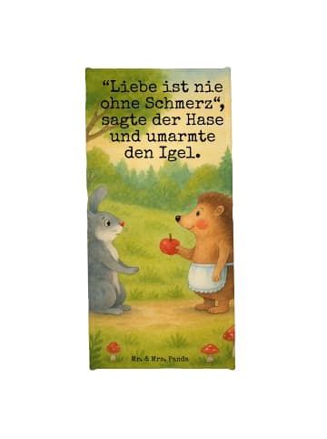 Mr. & Mrs. Panda Strandhandtuch Hase Igel Design mit Spruch in Weiß