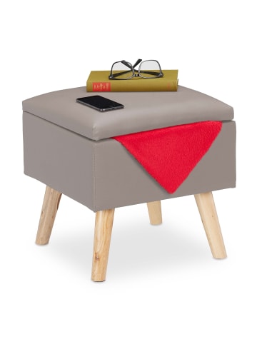 relaxdays Sitzhocker in Grau - (B)40x (H)40 x (T)40 cm