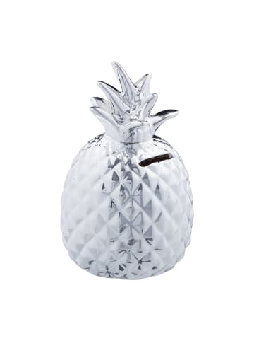 relaxdays 2x Spardose "Ananas" in Silber