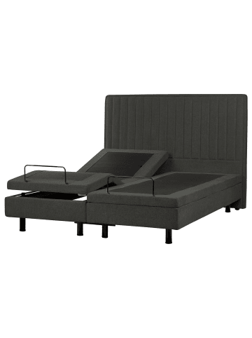 Beliani 5-tlg Doppelbett CASTELLAN in Grau/Schwarz