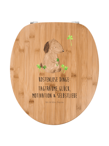 Mr. & Mrs. Panda Toilettendeckel Hund Kleeblatt mit Spruch in Braun