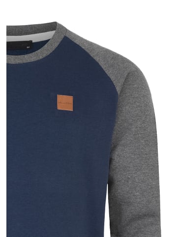 Humy Dünner Rundhals Sweater Farbblock Longsleeve A&S in Blau
