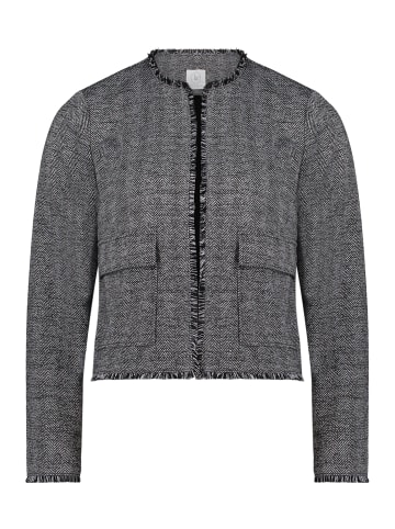 BETTY & CO Jerseyjacke mit Fransen in Schwarz/Grau