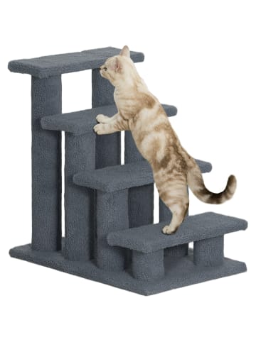 Pawhut Katzentreppe Grau L61 x B41 x H60 cm