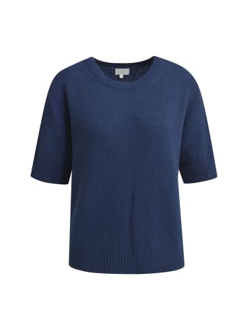 Milano Italy Fitted 1/2 Sleeve Pullover with Round Neck in Navy