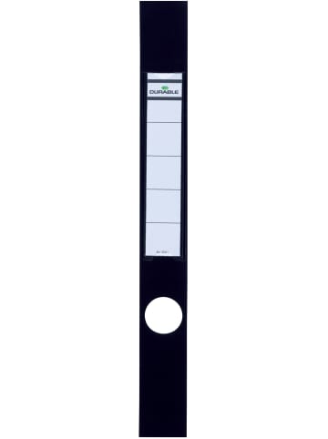 Durable Ordnerrückenschild Ordofix schmal 40x390mm schwarz Packung mit 10 Stück