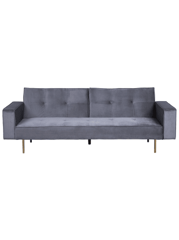 Beliani 3-Sitzer Sofa VISNES in Grau/Gold - (W) 218 x (H) 80 x (L) 81 cm