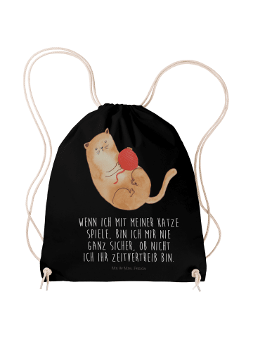 Mr. & Mrs. Panda rucksack stoff Katze Wolle mit Spruch in Schwarz
