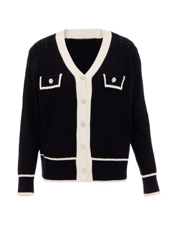 NALLY Strickjacke in Schwarz Weiss