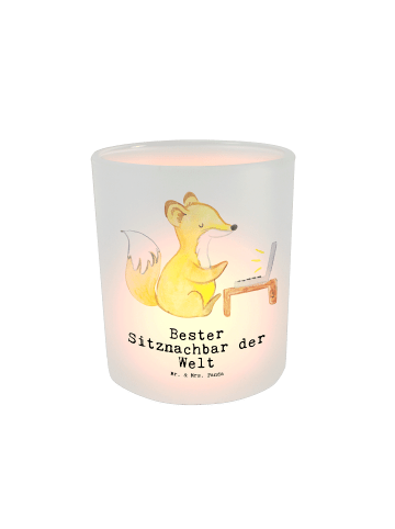 Mr. & Mrs. Panda Teelicht Fuchs Bester Sitznachbar der Welt mit ... in Transparent