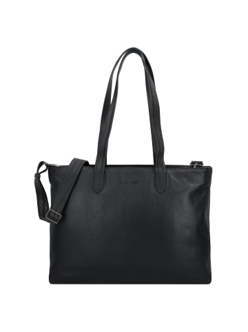 Plevier Power Shopper Tasche Leder 31 cm Laptopfach in schwarz