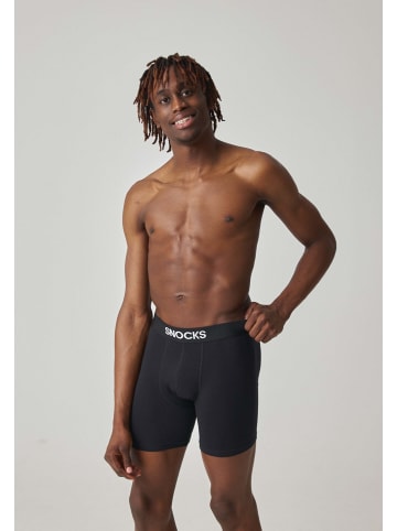 SNOCKS Lange Boxershorts Schwarz 3 Stück