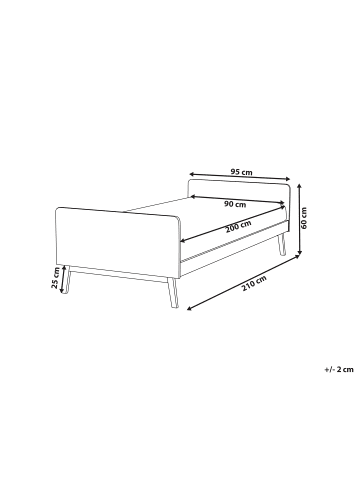 Beliani Einzelbett BONNAC in Braun - (W) 95 x (H) 60 x (L) 210 cm