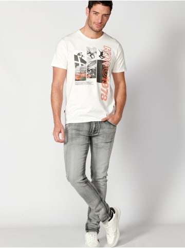 KOROSHI Kurzarm T-Shirt in weiß