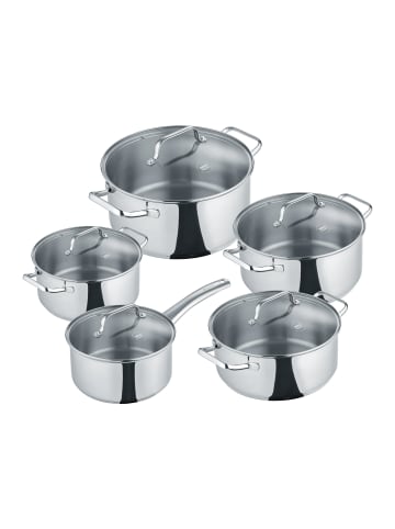 Berndes Berndes Topfset "b.urban" 5-teilig aus Edelstahl inkl. Glasdeckeln in poliert