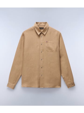 Napapijri Longsleeve "G-Linen Ls" in Beige