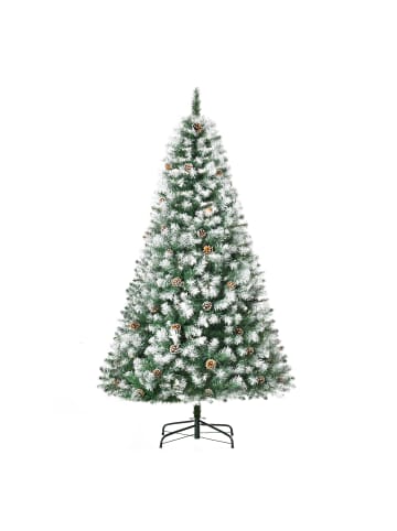 HOMCOM Weihnachtsbaum-85L x 85B x 150H cm-Grün+Weiß