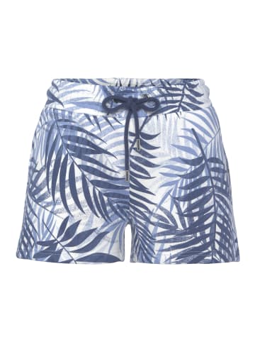 LASCANA Sweatshorts in blau gemustert