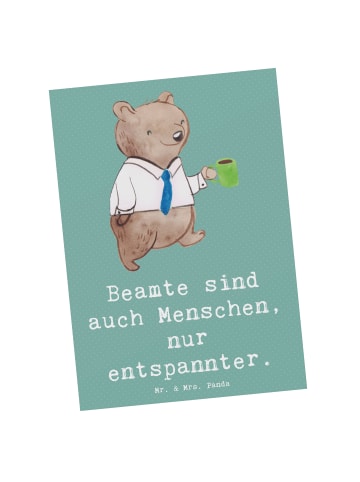Mr. & Mrs. Panda Grußkarte Beamtin Entspannt mit Spruch in Meeresbrise