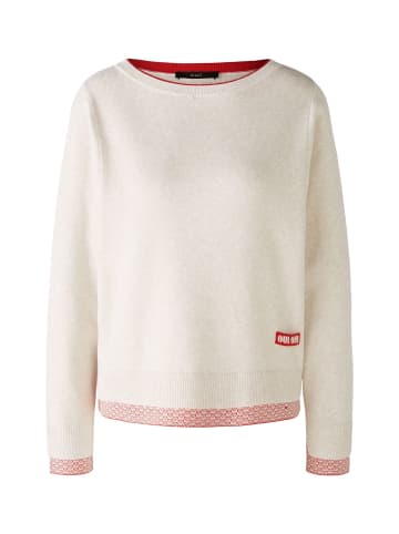 Oui Pullover reine Baumwolle in white red