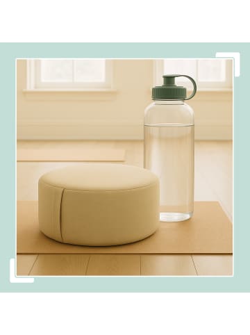 relaxdays Meditationskissen in Beige - (H)13 x Ø 33 cm