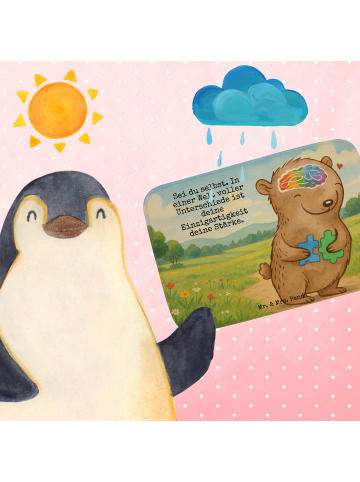 Mr. & Mrs. Panda Badläufer Bär Autismus Design mit Spruch in Weiß