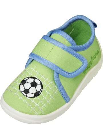 Playshoes Kinder Hausschuh "Hausschuh Fußball" in Grün