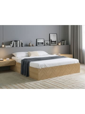 Beliani Doppelbett ETEL in Braun - (W) 186 x (H) 35 x (L) 206 cm