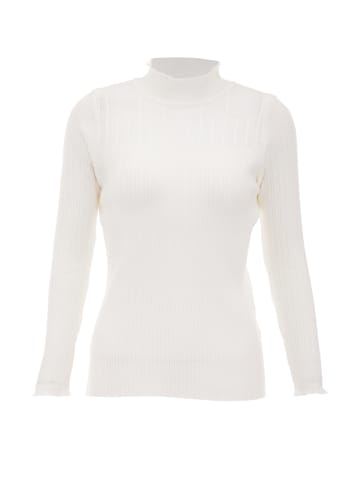 aleva Damen Strickpullover in Wollweiss