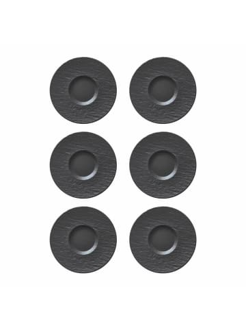 Villeroy & Boch 6er Set Kaffeeuntertasse Manufacture Rock in Schwarz Ø 15,4 cm in schwarz