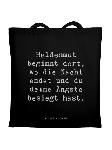 Mr. & Mrs. Panda Umhängetasche Spruch Ängste vor Monstern besieg... in Schwarz