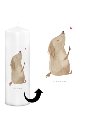 Mr. & Mrs. Panda Wachskerze Hund Liebe ohne Spruch in Weiß