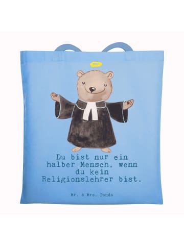 Mr. & Mrs. Panda Tragetasche Religionslehrer Herz mit Spruch in Sky Blue