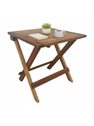 relaxdays Klapptisch in Braun - (B)46 x (H)46 x (T)46 cm