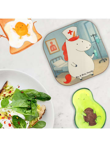 Mr. & Mrs. Panda Untersetzer für Gläser Einhorn Krankenschwester... in Weiß