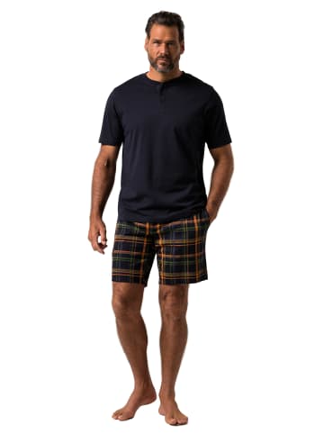 JP1880 Langer Schlafanzug in navy blau