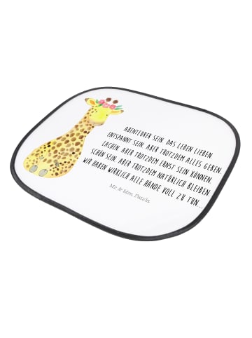 Mr. & Mrs. Panda Auto Sonnenblende Giraffe Blumenkranz mit Spruch in Weiß