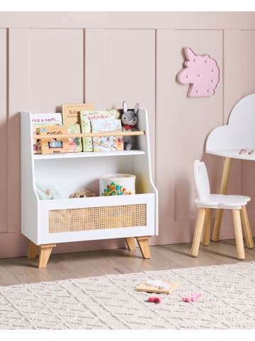 Beliani Bücherregal JACKIT in Weiß/Braun - (W) 60 x (H) 72 x (L) 30 cm