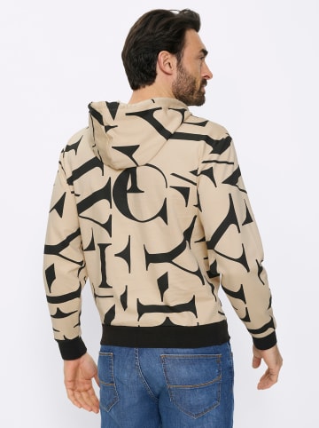 WITT WEIDEN Kapuzensweatshirt in sand-schwarz-bedruckt