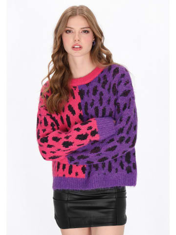 myMo ROCKS Women Sweater in pink violet leo